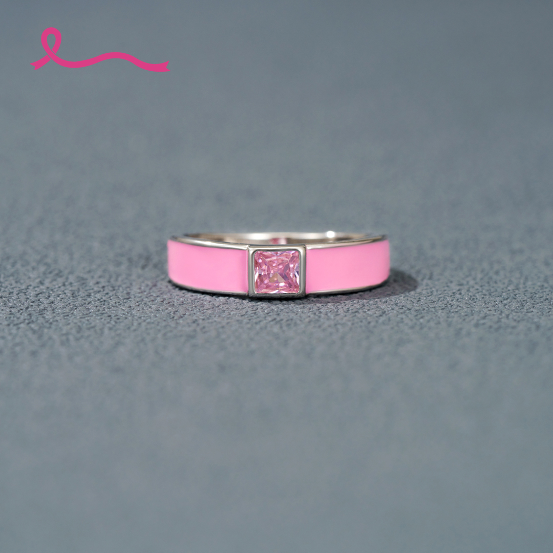 I Am Enough To Defeat Breast Cancer Pink Ring