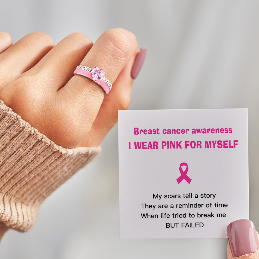 I Wear Pink For Myself Heart Ring