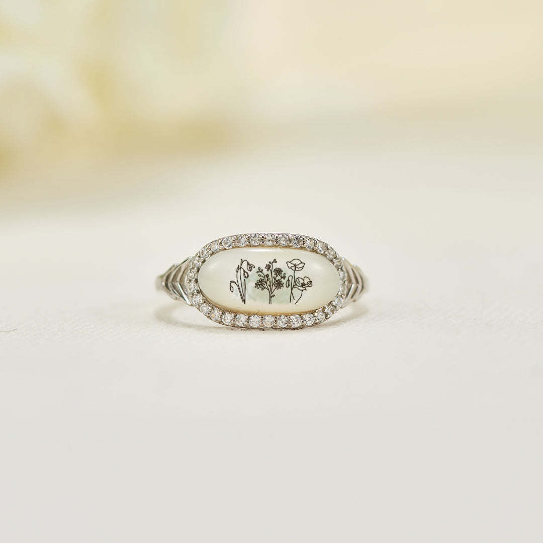 Keep All Those You Love Close Birth Flower Ring