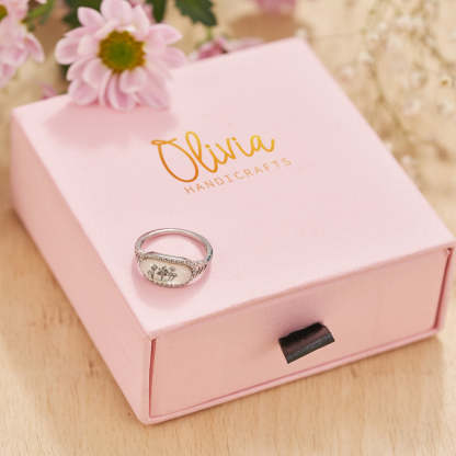 Keep All Those You Love Close Birth Flower Ring