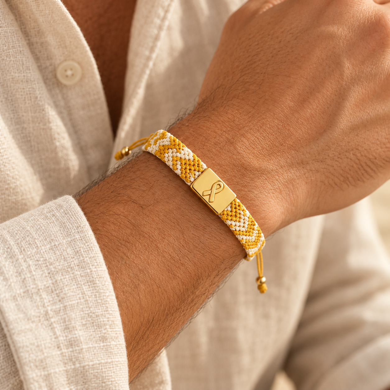 Fighting Together for My Child Yellow Ribbon Bracelet