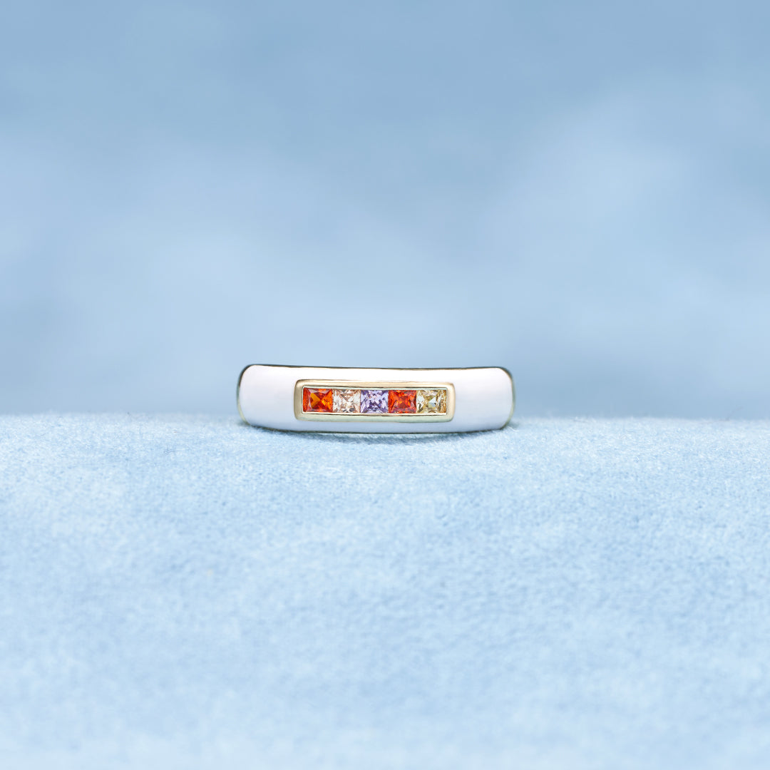 Enamel 1-5 Birthstone Bread Ring