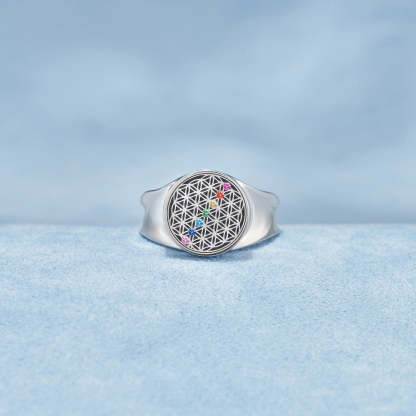Breathe In Breathe Out And Move On Seven Chakras Ring