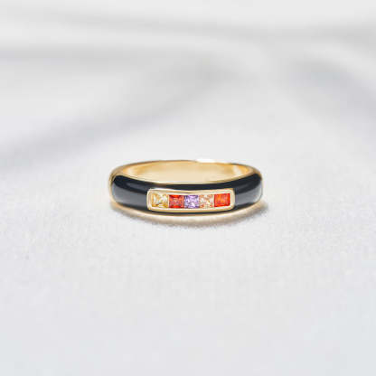 Enamel 1-5 Birthstone Bread Ring