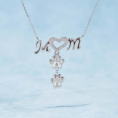 My Angel Is Always Near By Personalized 1-10 Paw Furry Mom Necklace