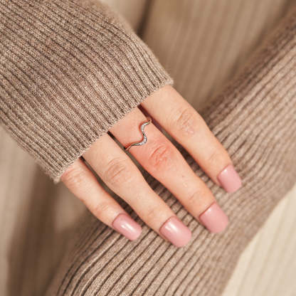 Happiness Comes In Wave Wave Ring