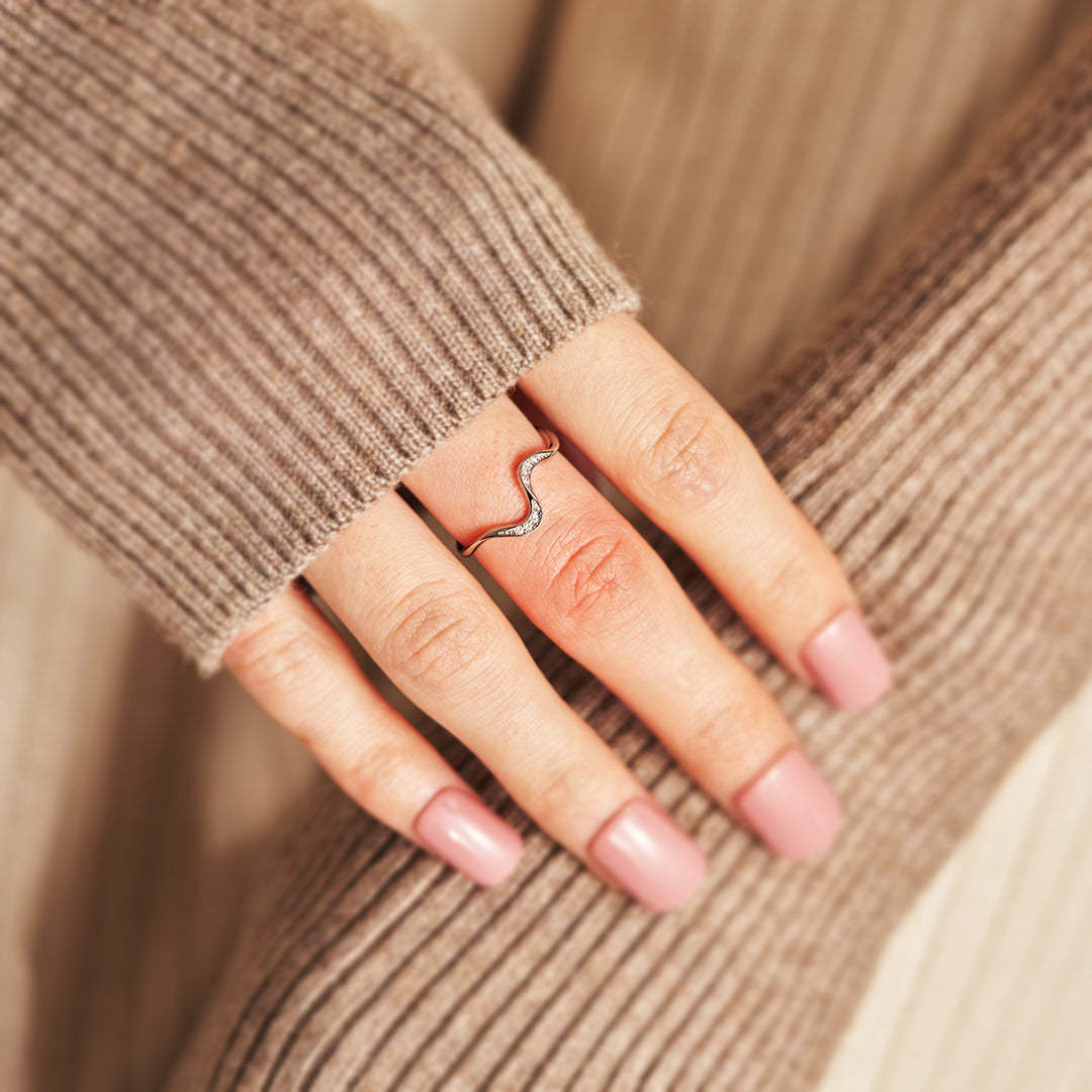 Matching Mother&Daughter Bond Special Sliver Wave Rings