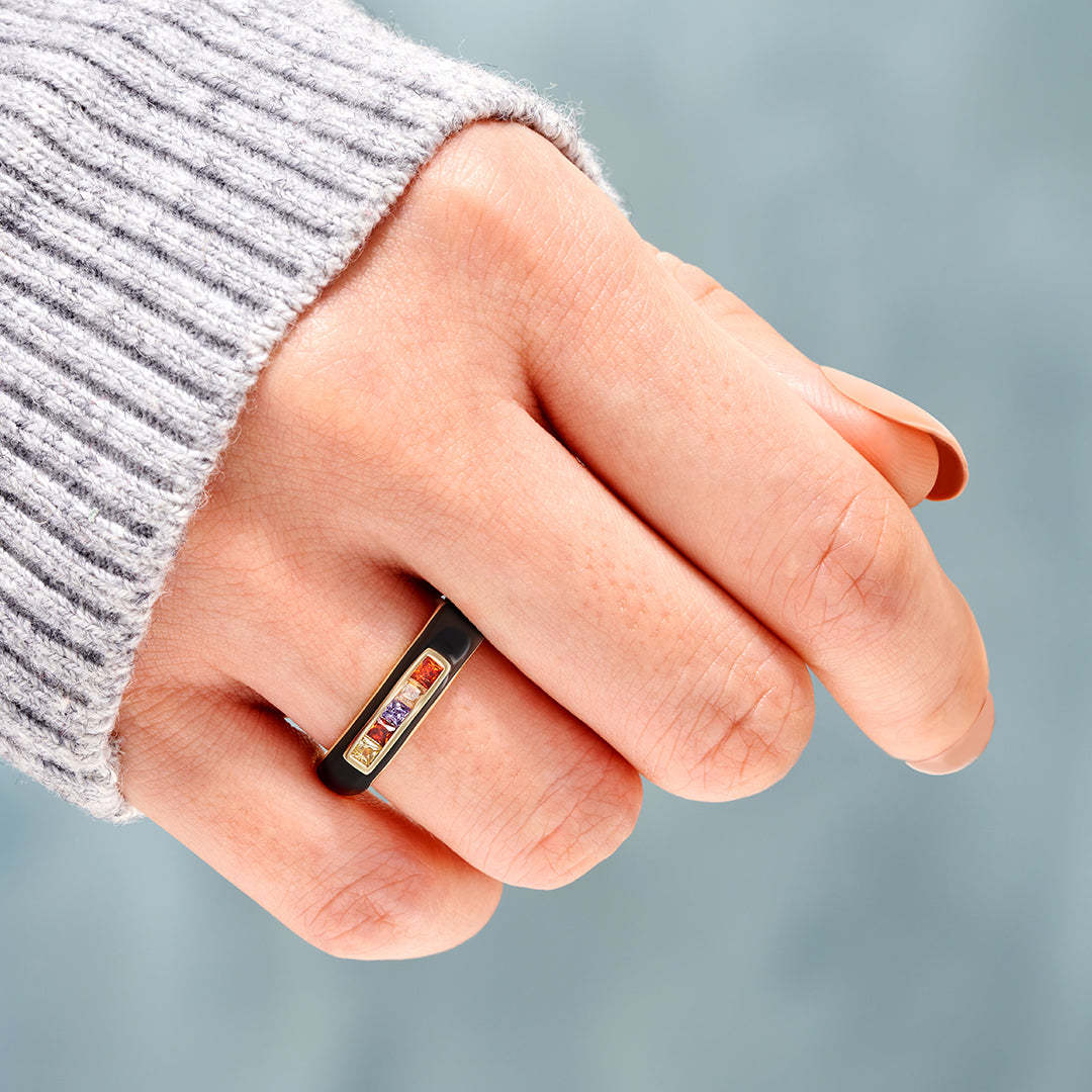 Enamel 1-5 Birthstone Bread Ring