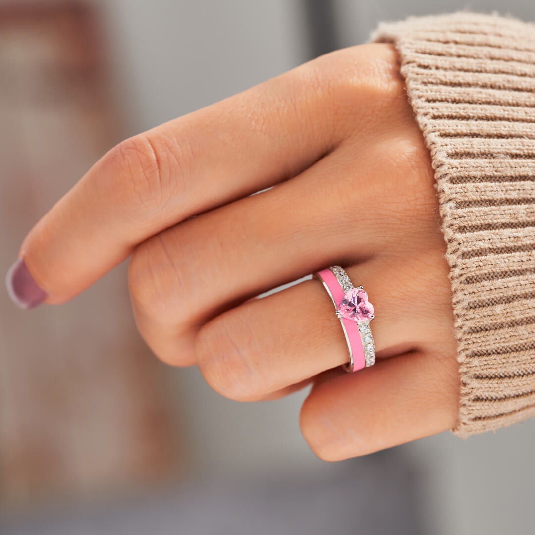 I Wear Pink For Myself Heart Ring