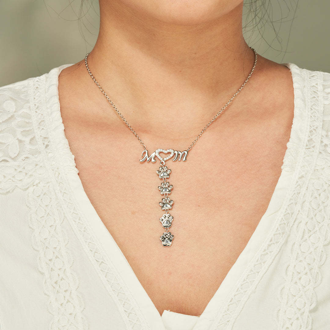 My Angel Is Always Near By Personalized 1-10 Paw Furry Mom Necklace