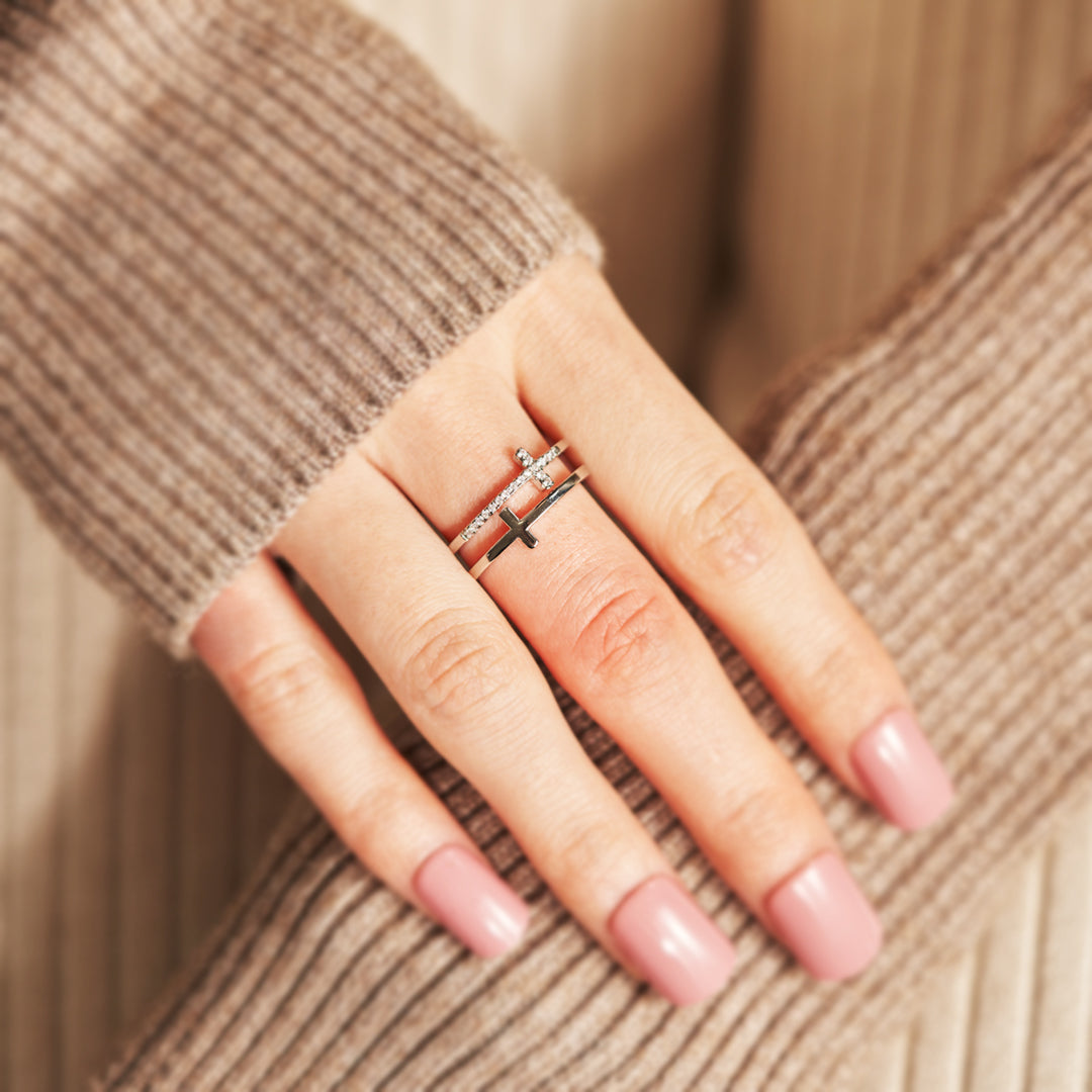 Matching Mother & Daughter Double Cross Rings