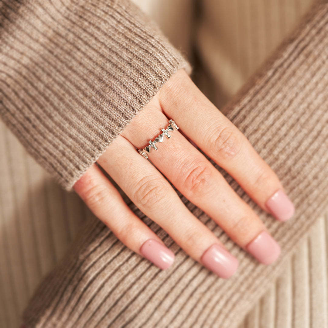 To My Daughter-Cross Heart Ring