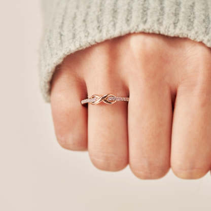 Matching Mother&Daughter Bond Pink Knot Rings