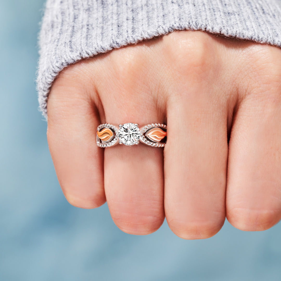 Until We Meet Again Elegant Circle Wings Ring