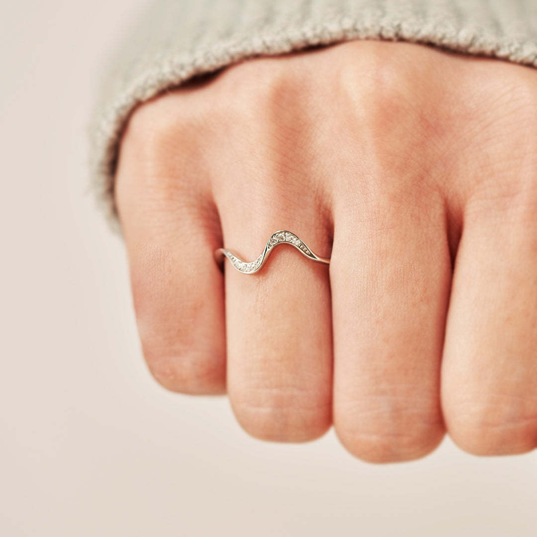 Matching Mother&Daughter Bond Special Sliver Wave Rings
