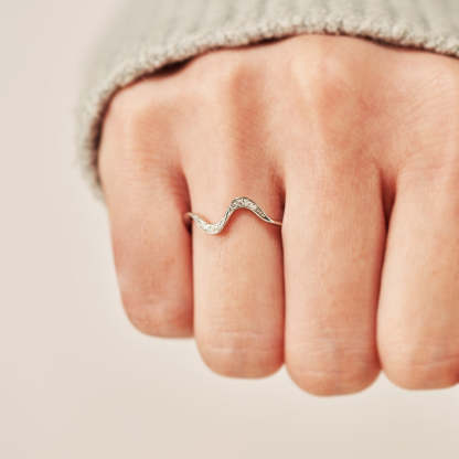 Matching Mother&Daughter Bond Special Sliver Wave Rings