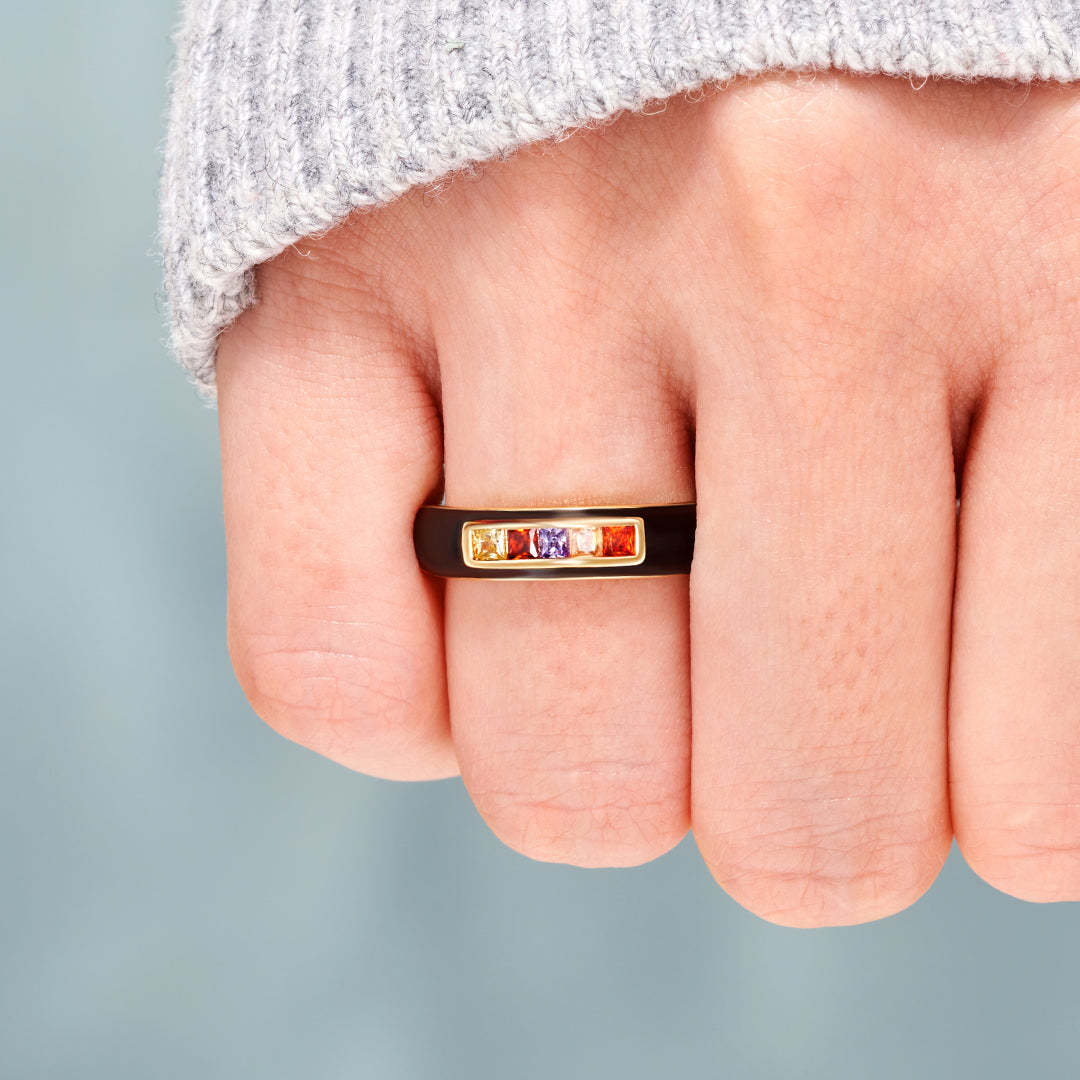 Enamel 1-5 Birthstone Bread Ring