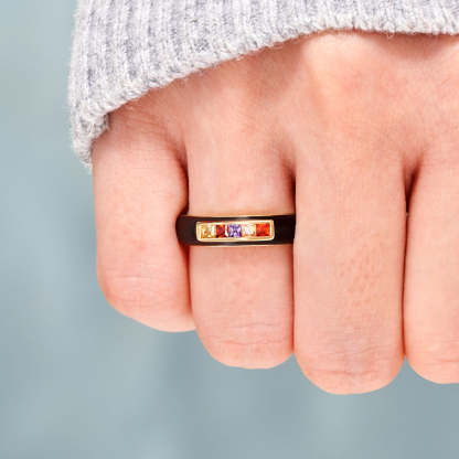 Enamel 1-5 Birthstone Bread Ring