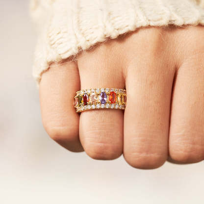 Personalize It With 1-10 Birthstones Elegant Birthstone Ring