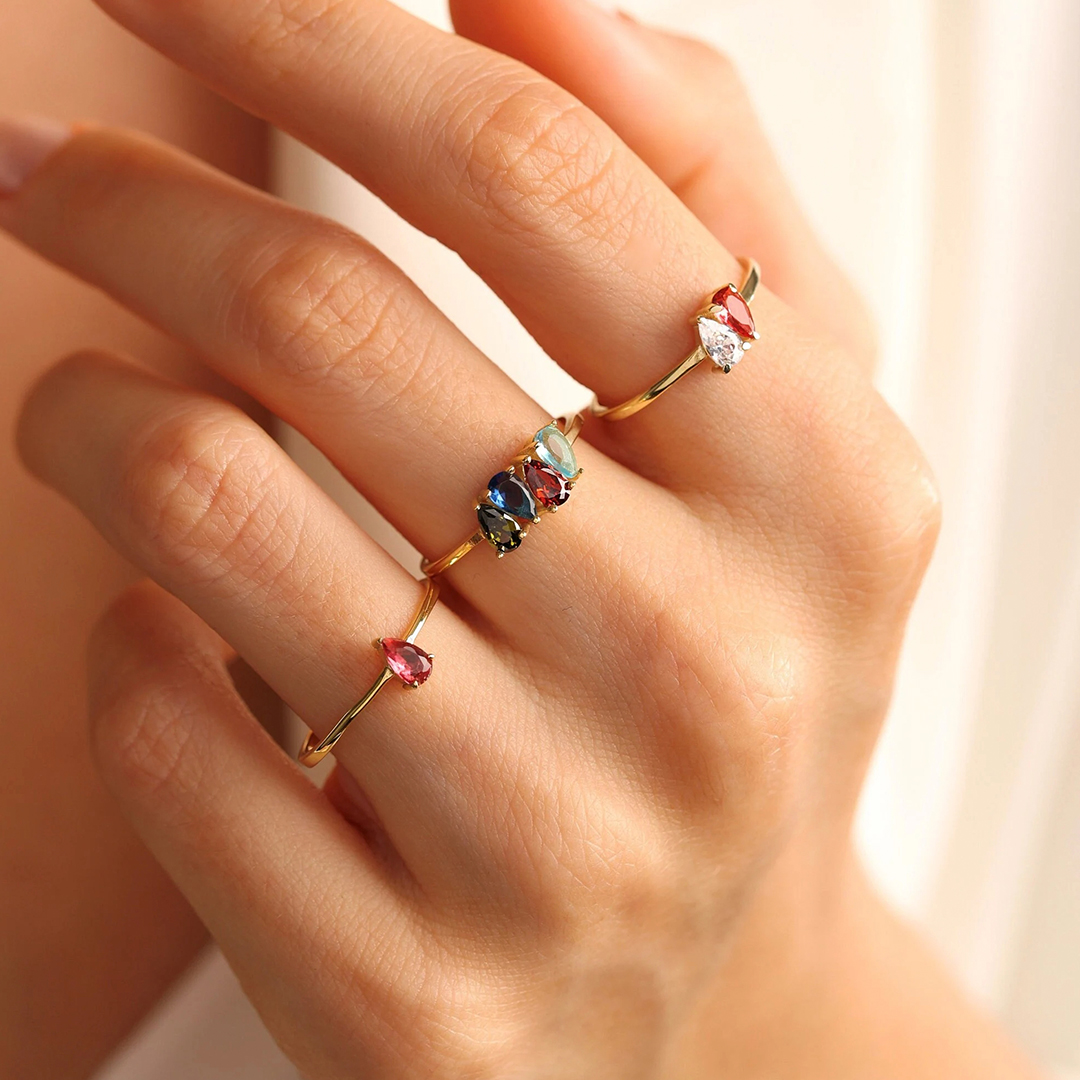 Multi Family Birthstone Mother's Ring