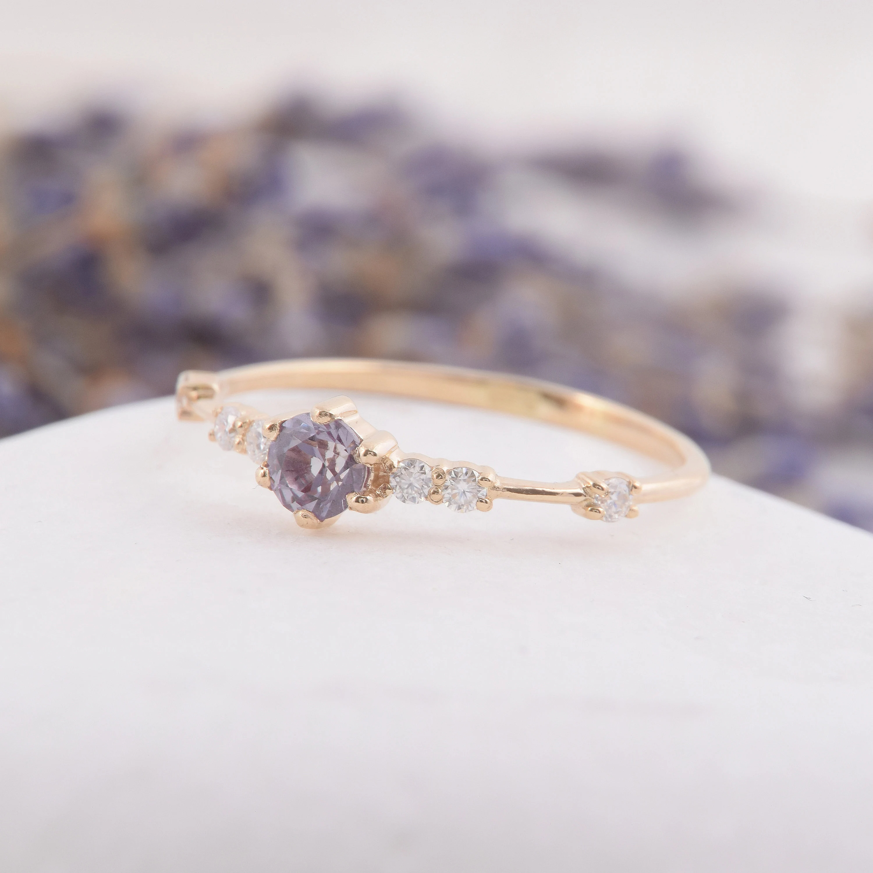 Choosing Peace Alexandrite Promise Ring