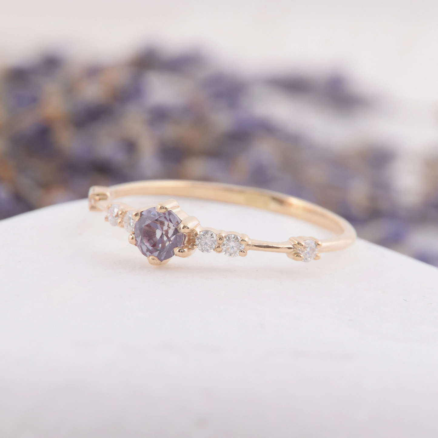 Choosing Peace Alexandrite Promise Ring