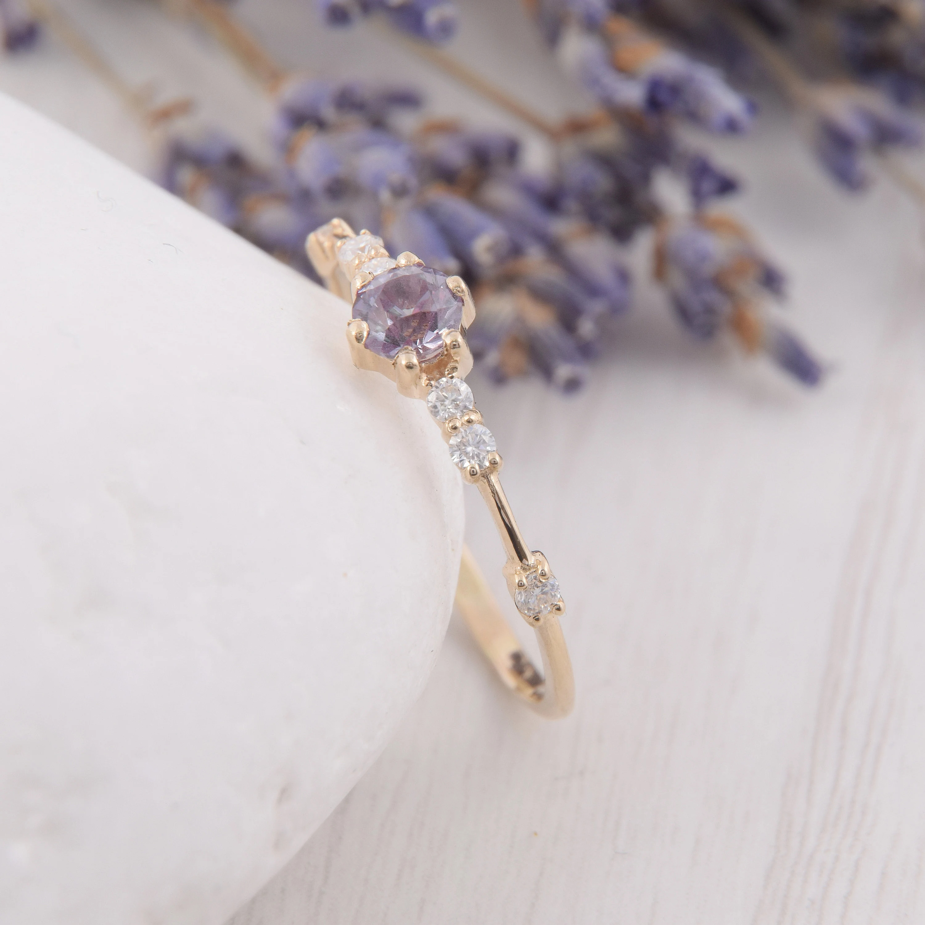 Choosing Peace Alexandrite Promise Ring