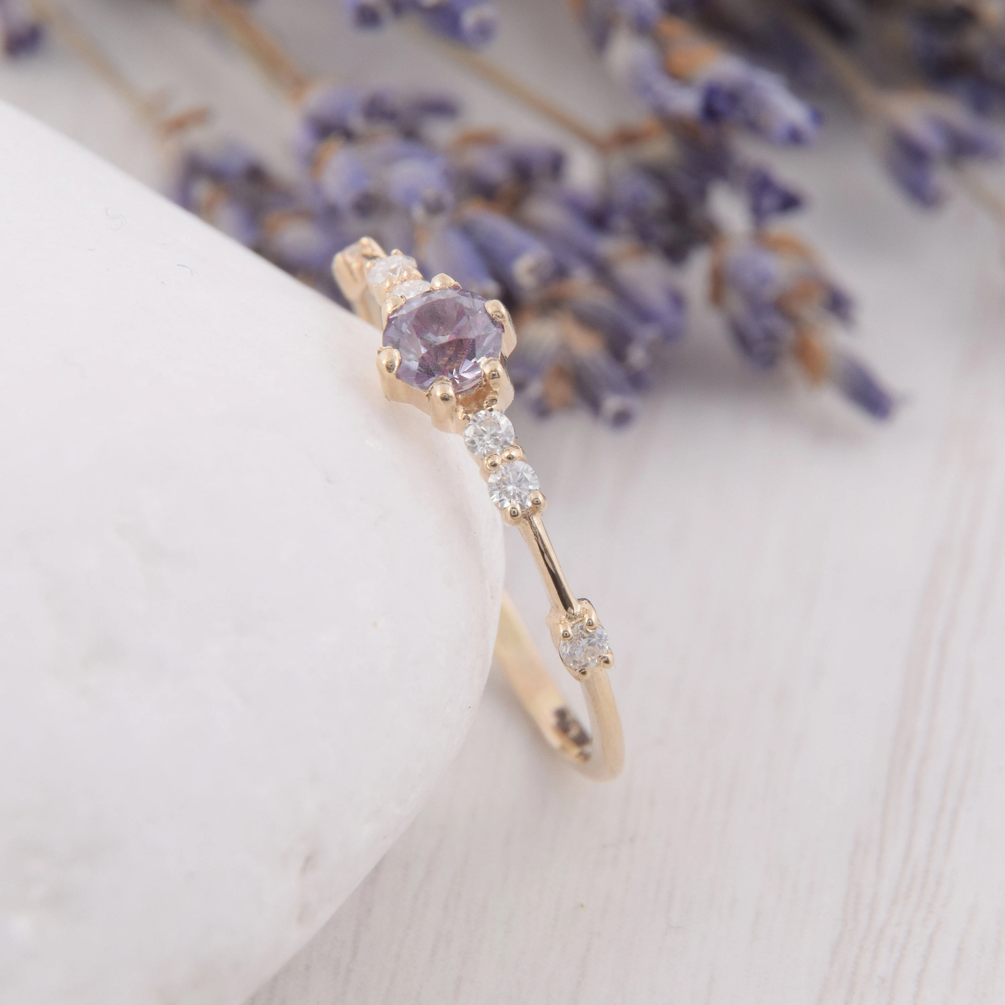 Choosing Peace Alexandrite Promise Ring