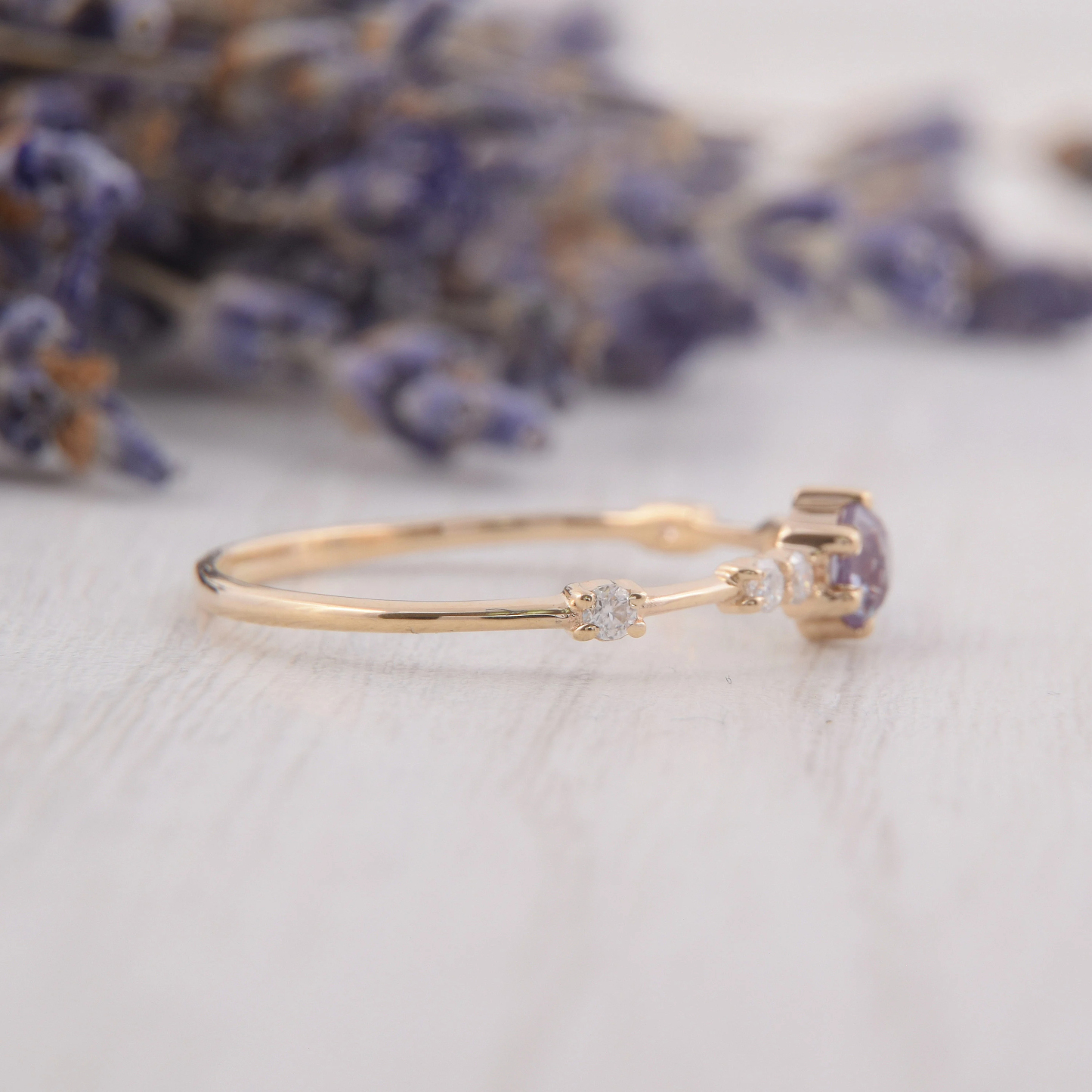 Choosing Peace Alexandrite Promise Ring