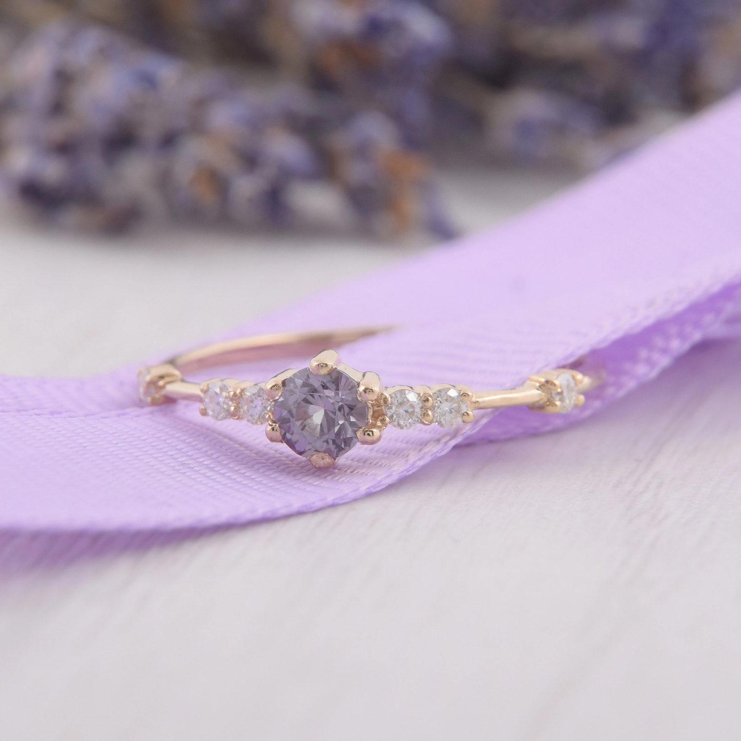 Choosing Peace Alexandrite Promise Ring