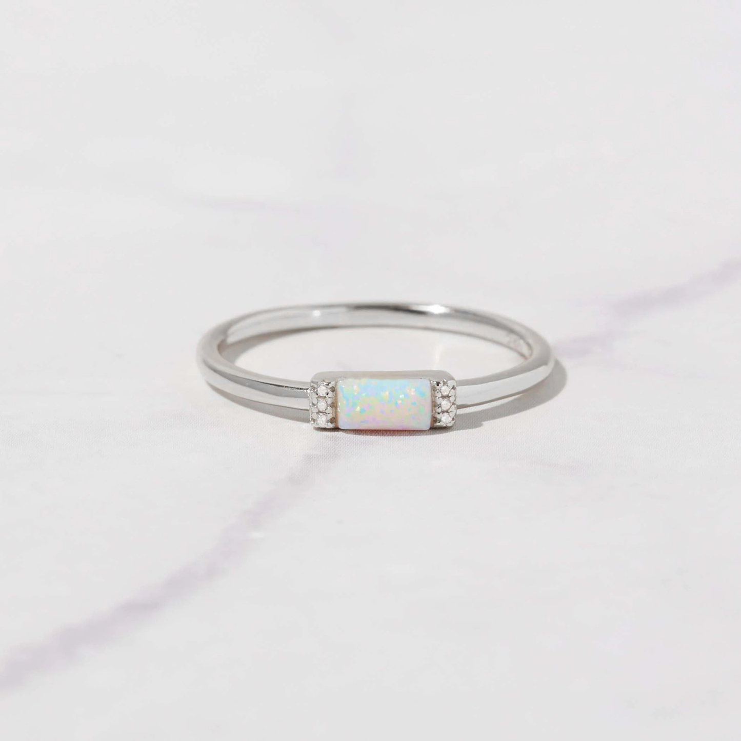 Beautiful Baguette Cut-Opal Ring