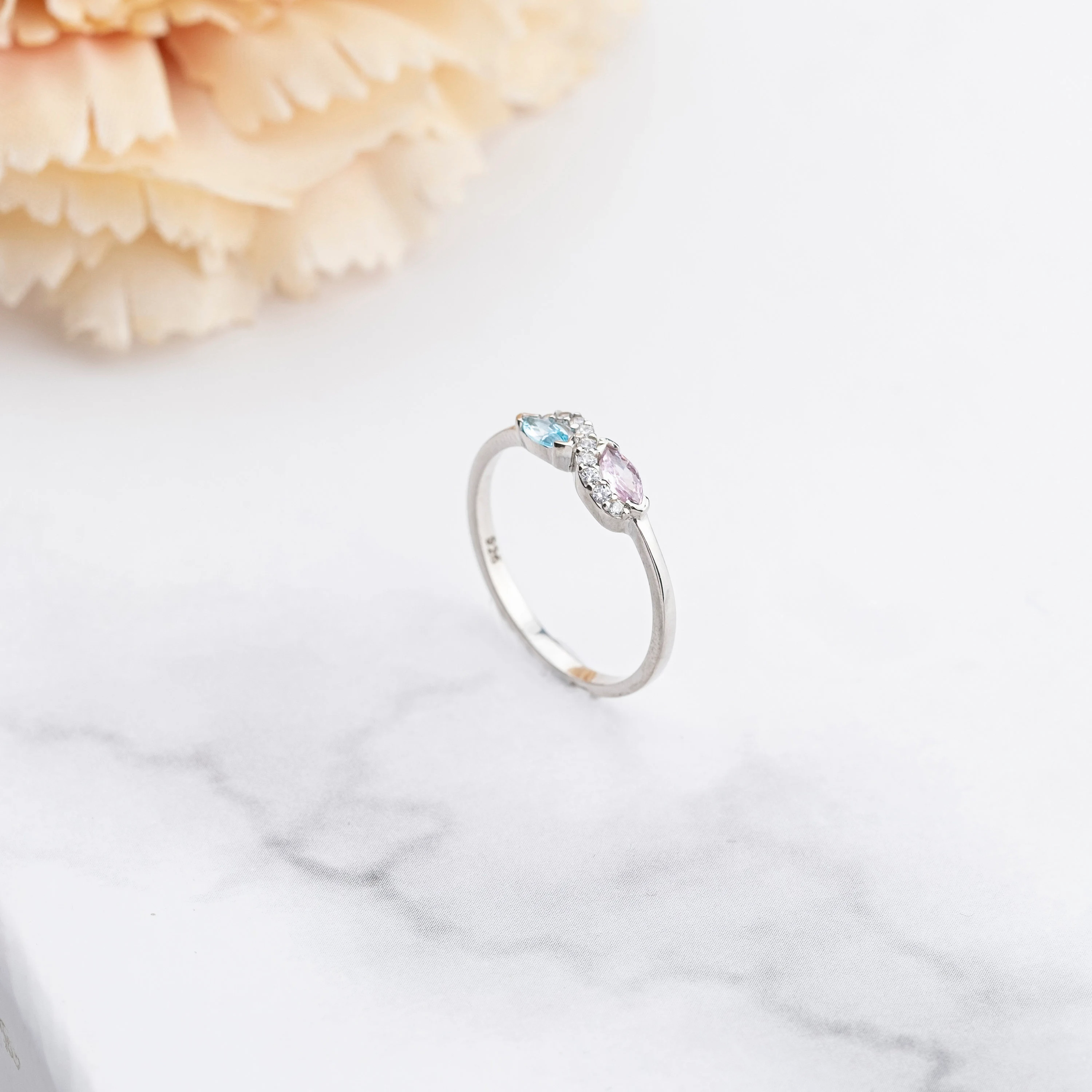 Double Marquise Birthstone Infinity Ring