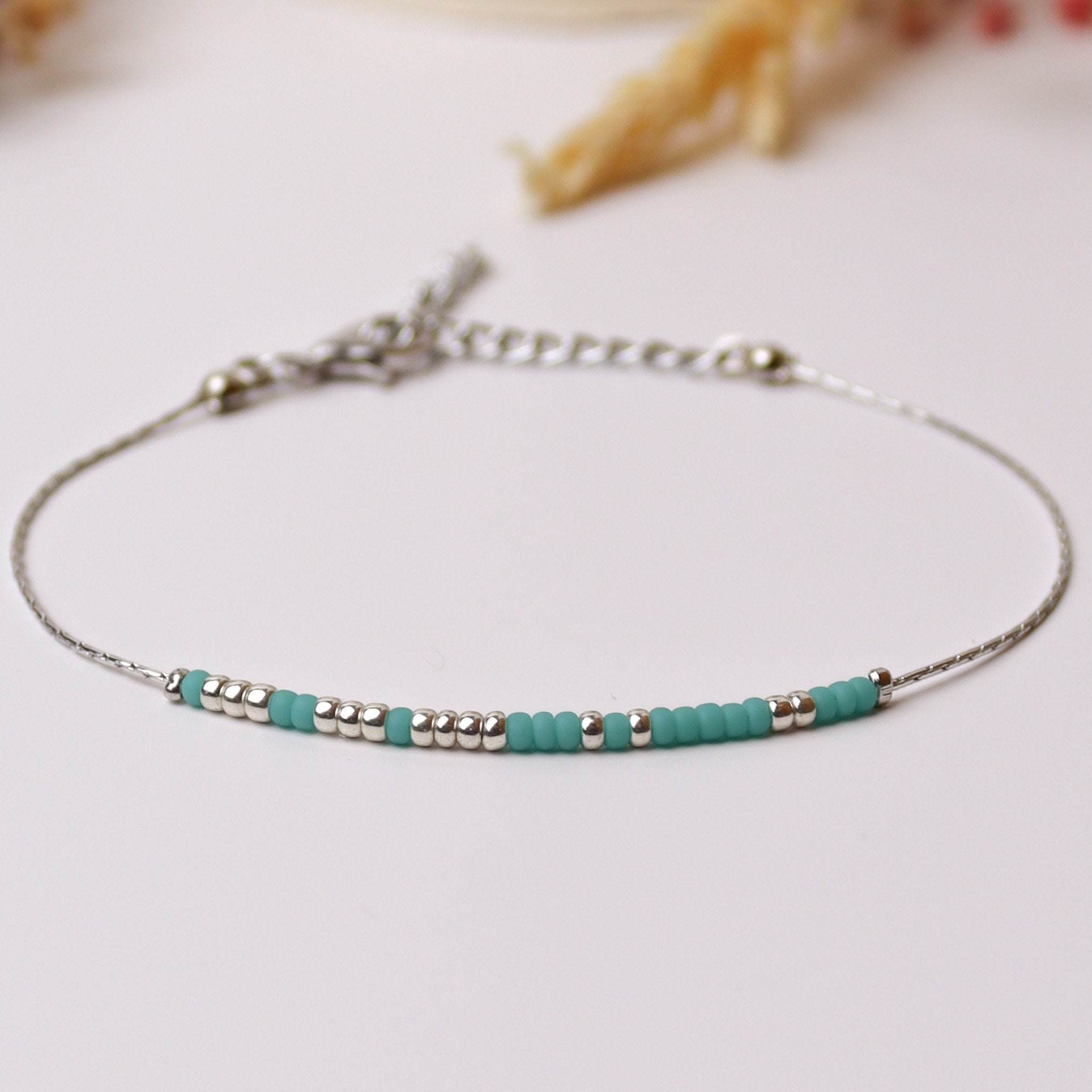 Teal Beaded F❤️ck Cancer Morse Code Bracelet