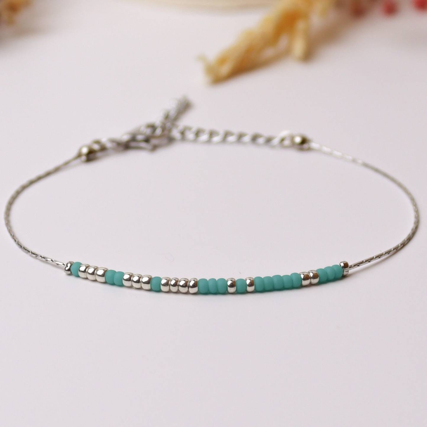 Teal Beaded F❤️ck Cancer Morse Code Bracelet
