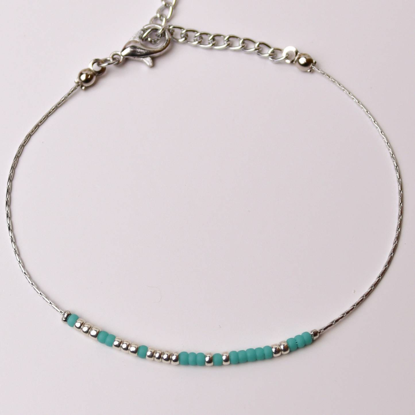 Teal Beaded F❤️ck Cancer Morse Code Bracelet