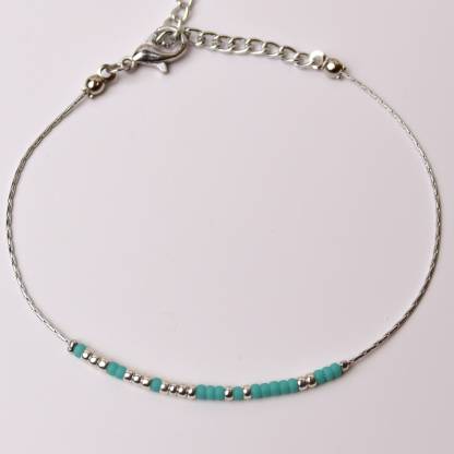 Teal Beaded F❤️ck Cancer Morse Code Bracelet