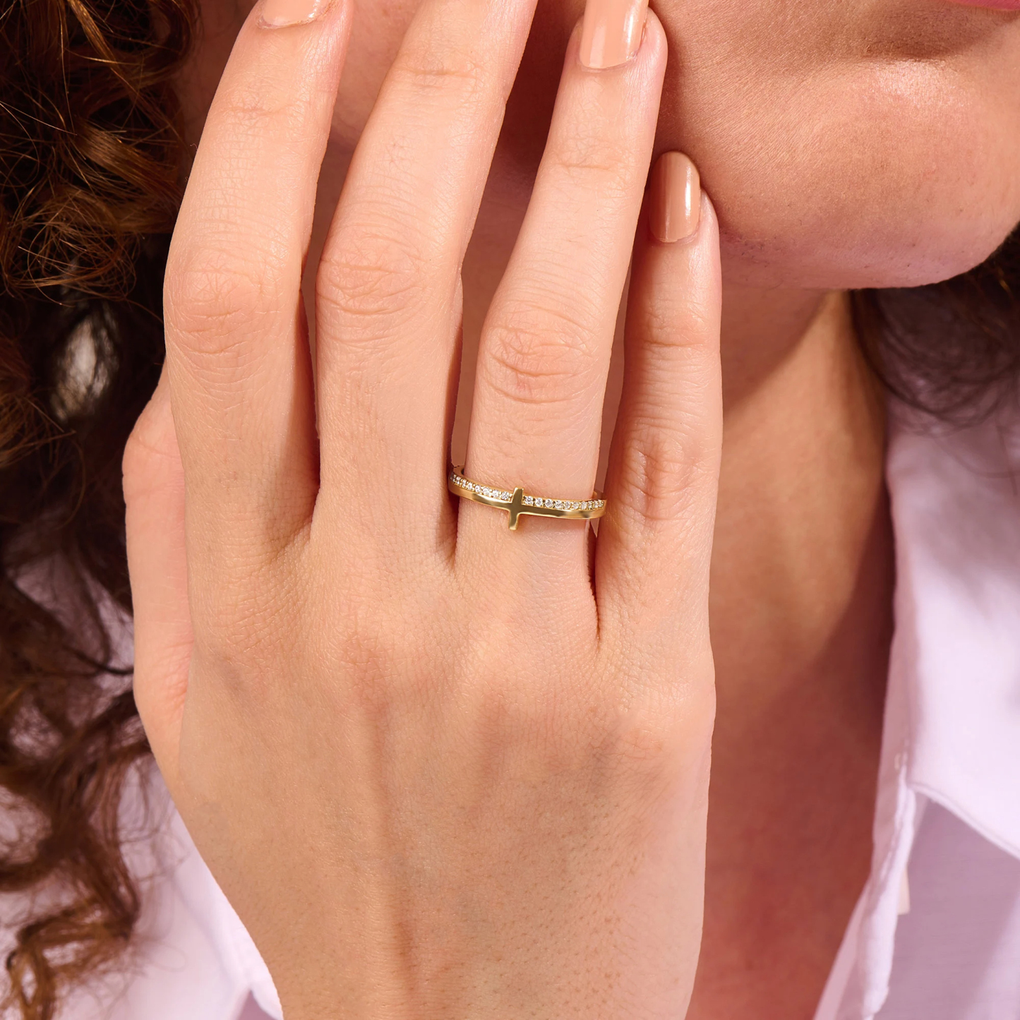 Mama Never Quit Golden Cross Ring