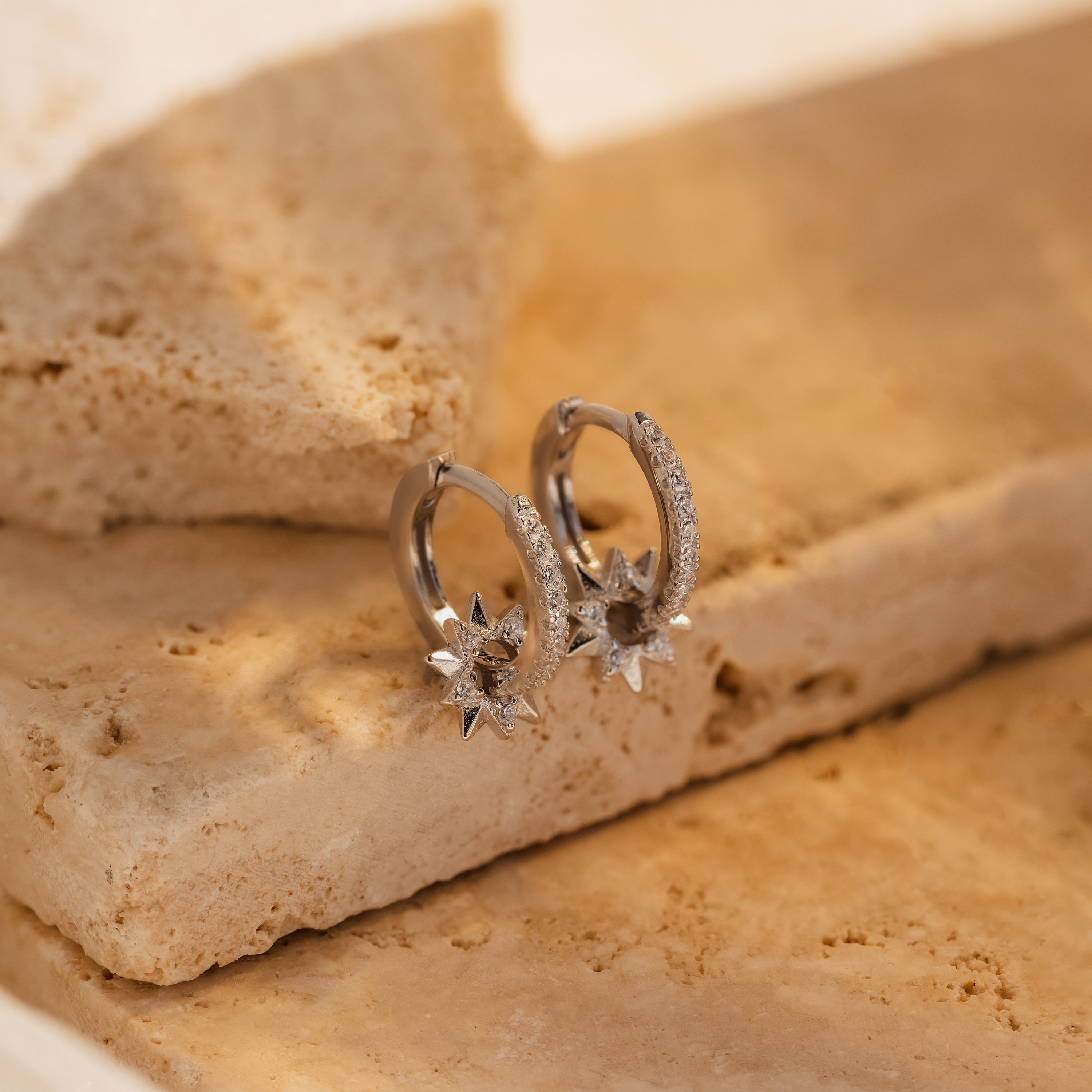 Sun Huggie Hoop Earrings