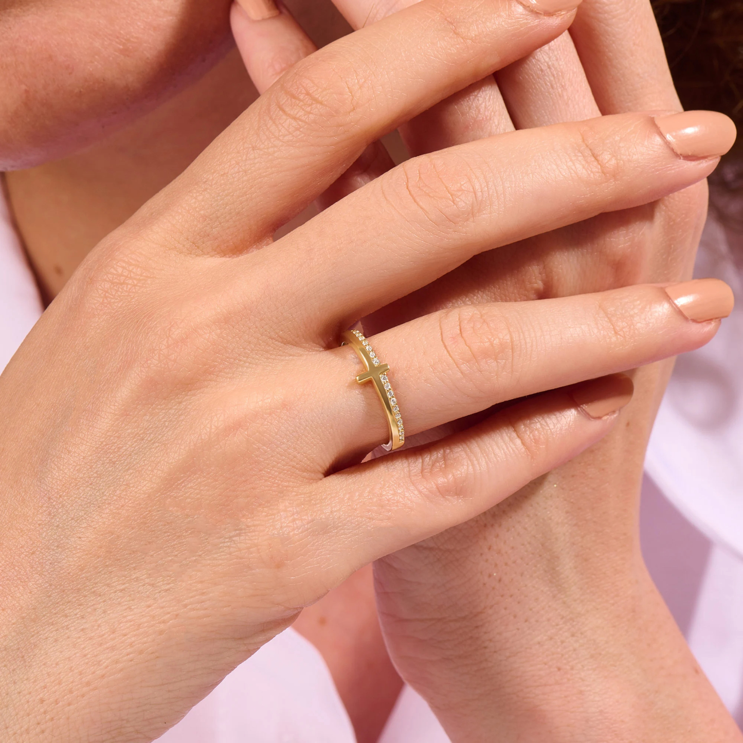 Mama Never Quit Golden Cross Ring