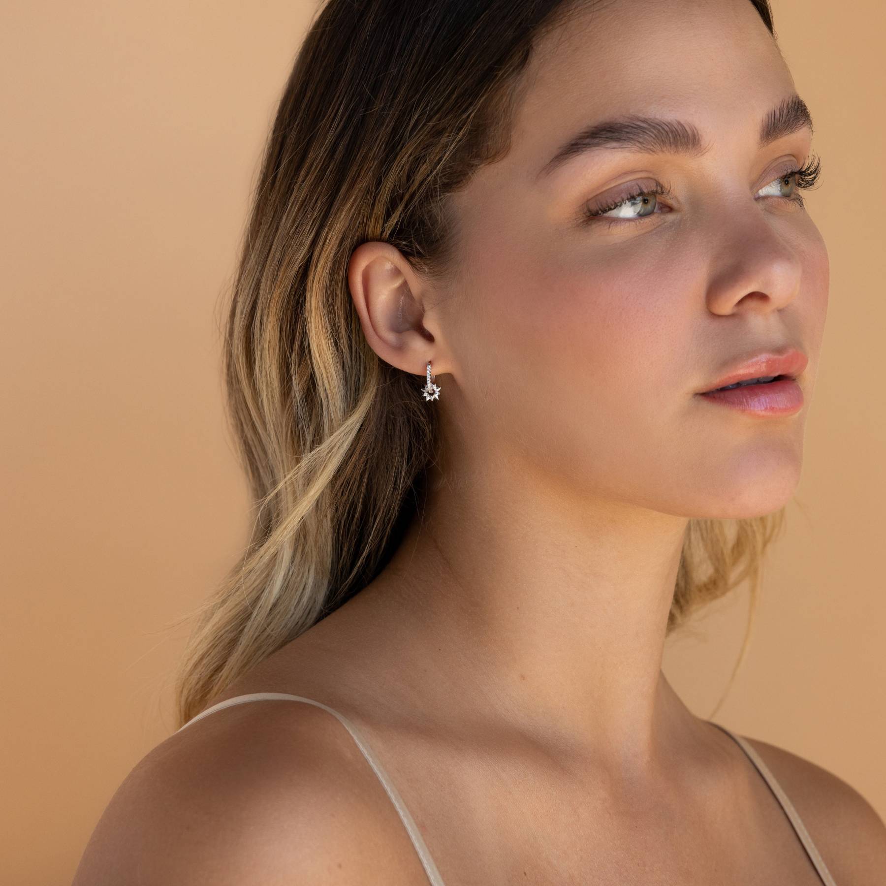 Sun Huggie Hoop Earrings