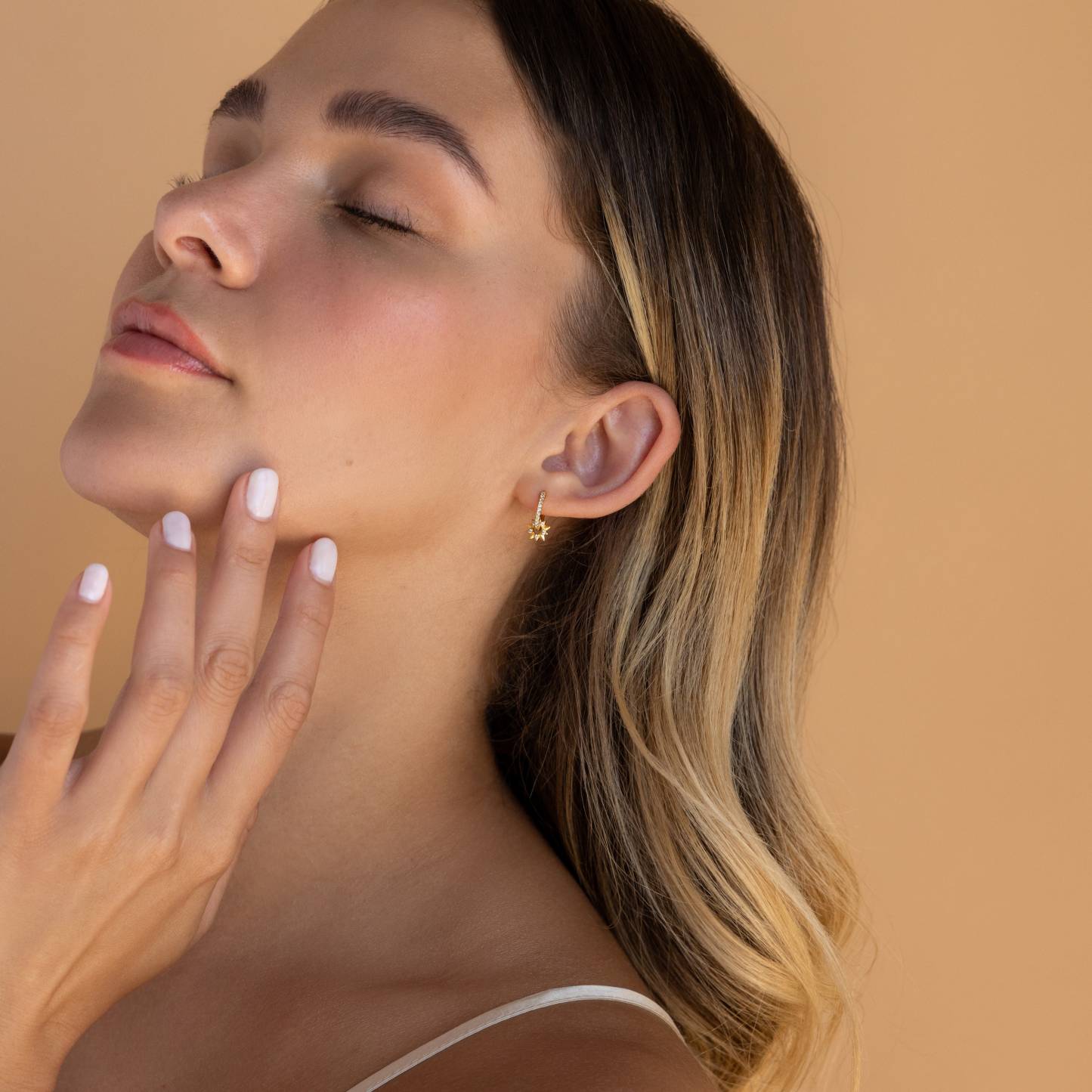 Sun Huggie Hoop Earrings