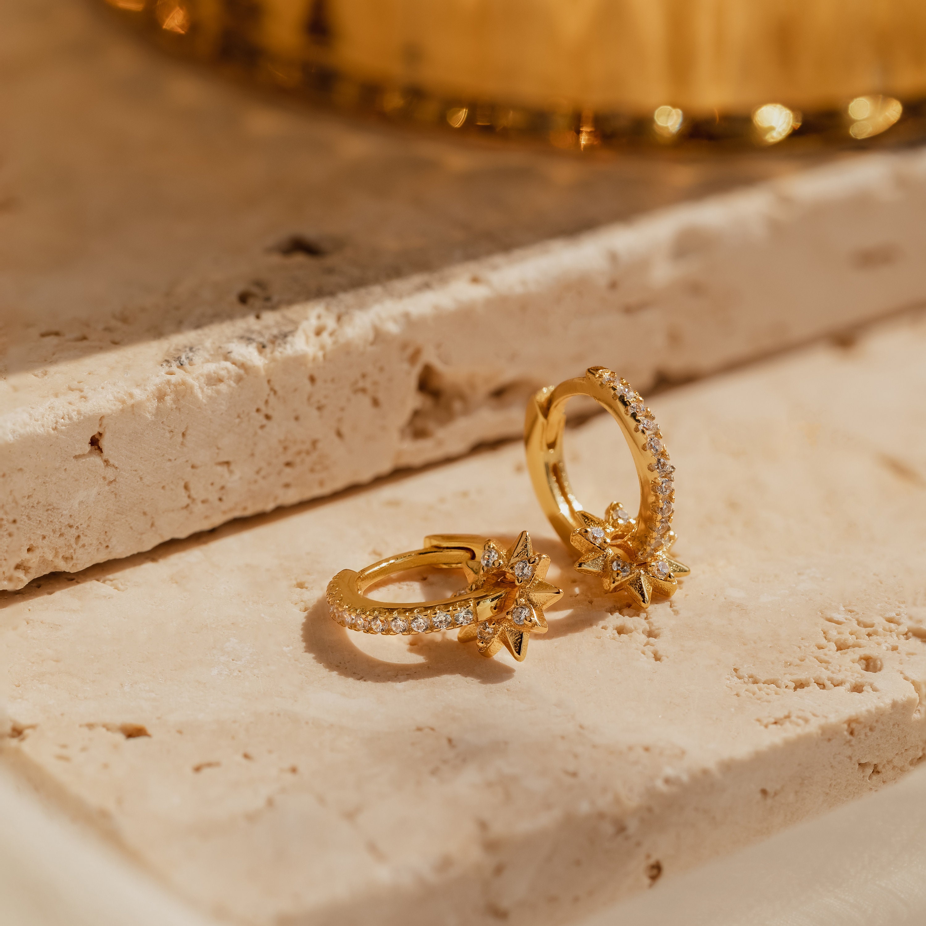 Sun Huggie Hoop Earrings