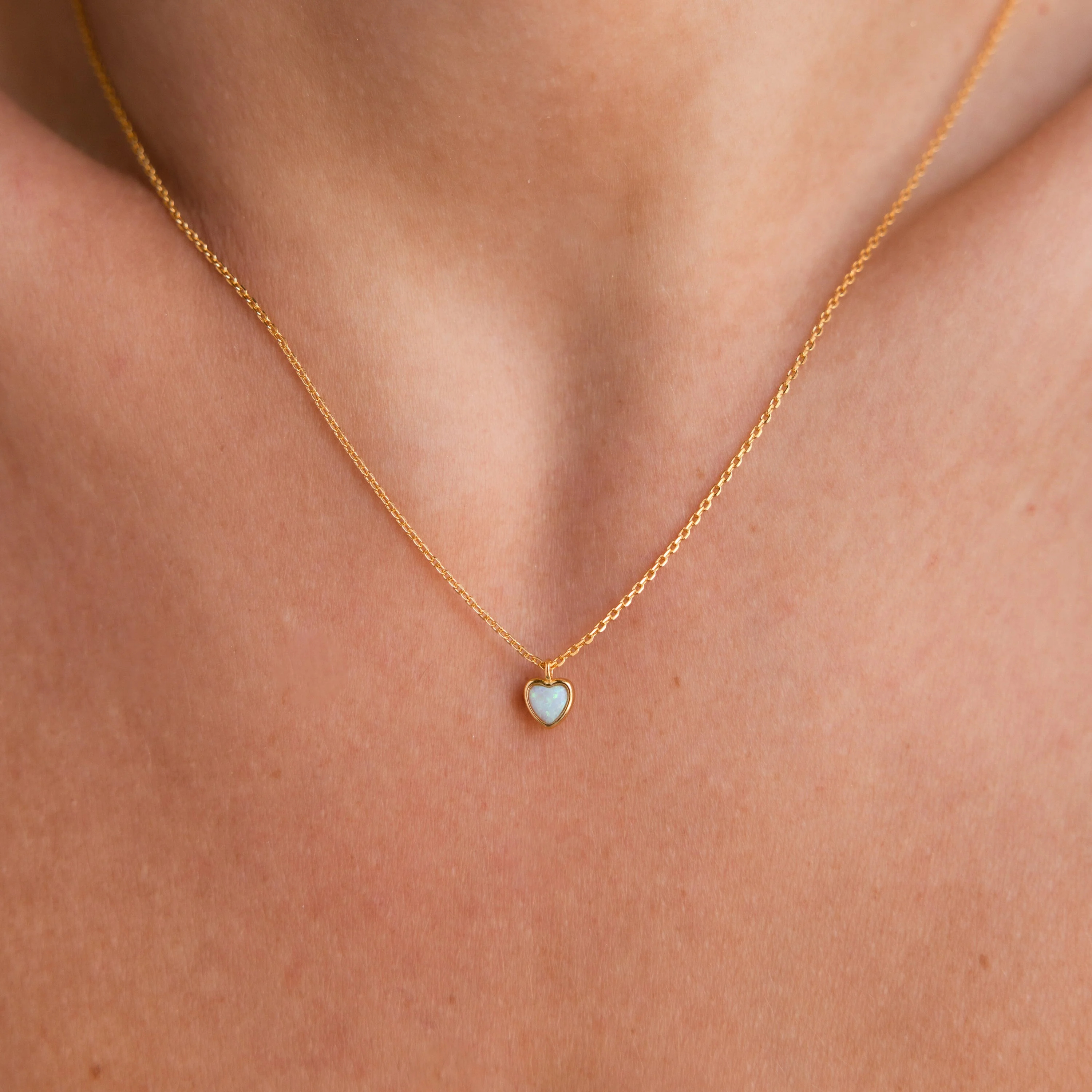Self Love Blue Opal Heart Necklace