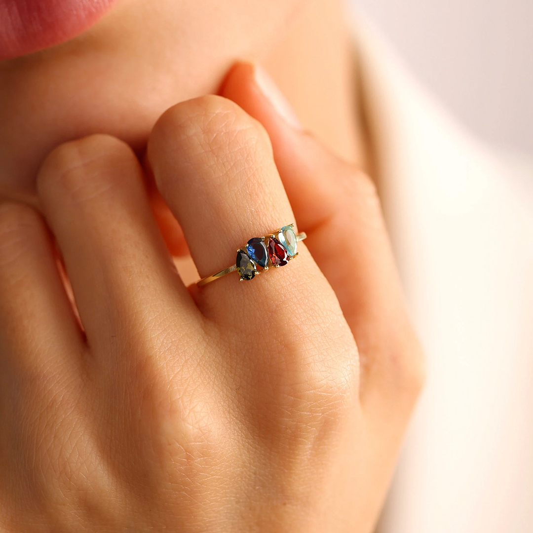 Multi Family Birthstone Mother's Ring