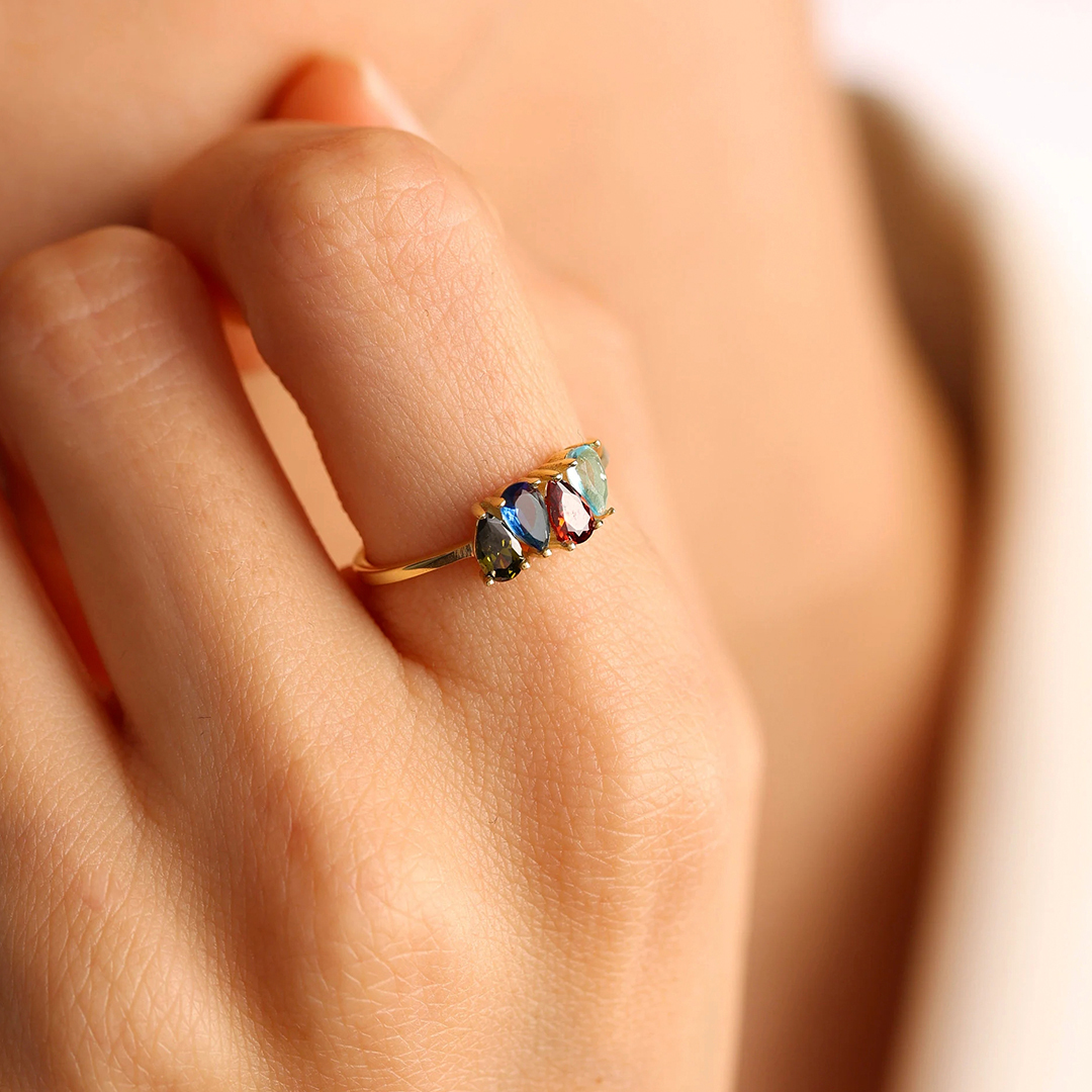 Multi Family Birthstone Mother's Ring