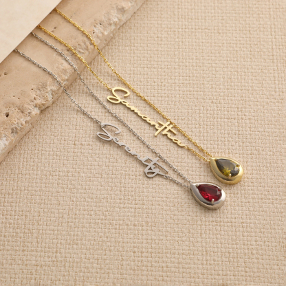 Let Tears Out Custom Name Necklace