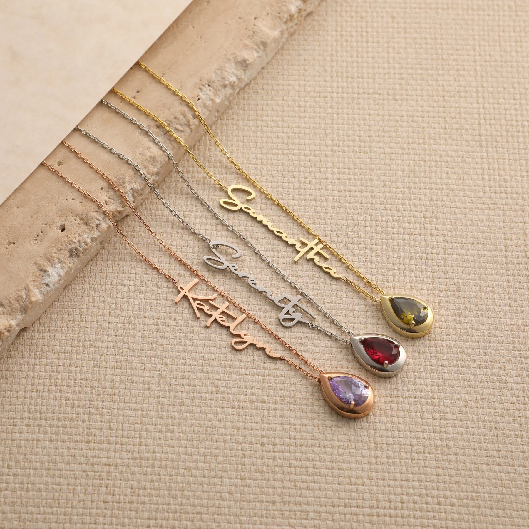 Let Tears Out Custom Name Necklace