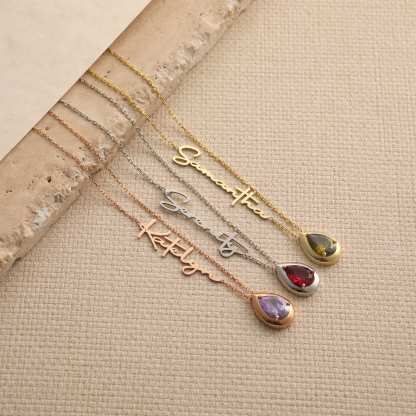 Let Tears Out Custom Name Necklace