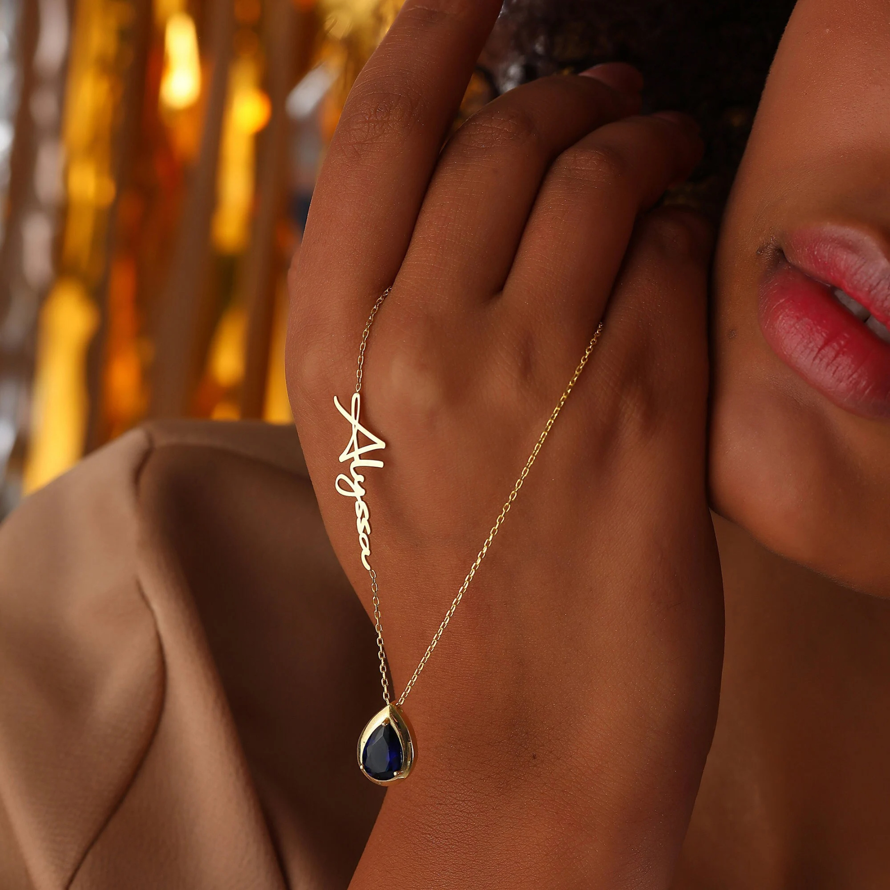 Let Tears Out Custom Name Necklace