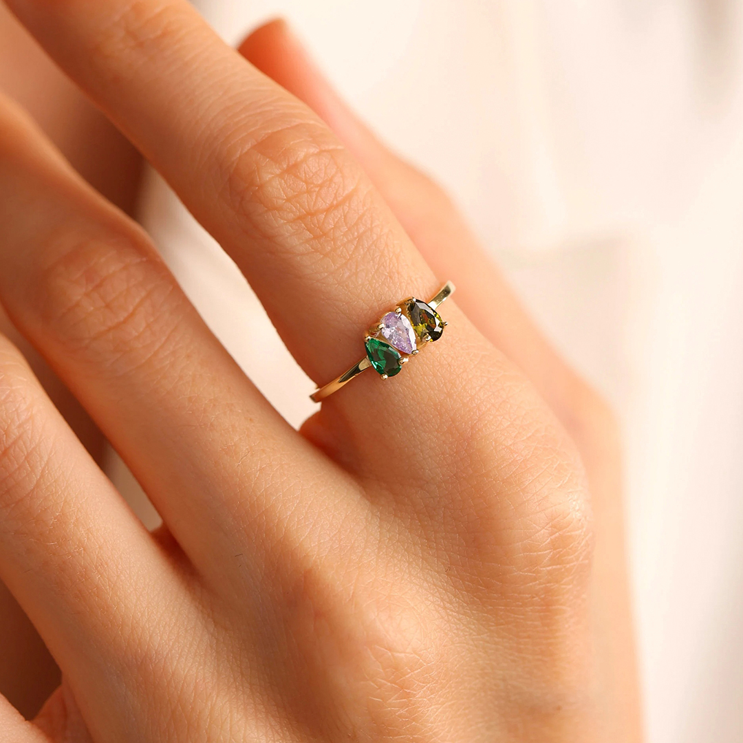 Multi Family Birthstone Mother's Ring